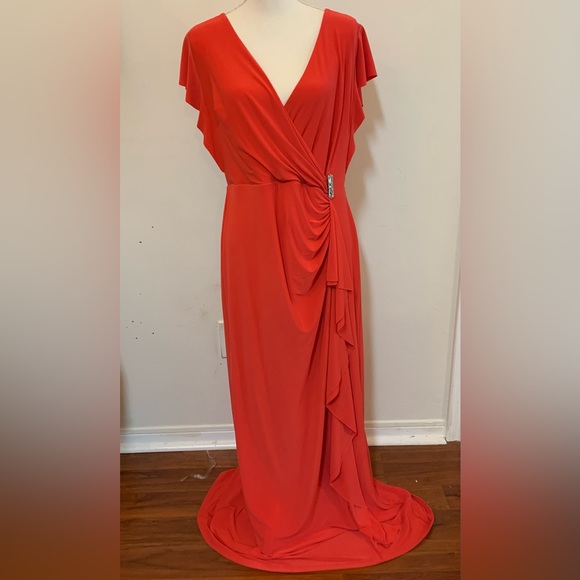 .Ralph Lauren Red Maxi Dress size 14 - Picture 1 of 12